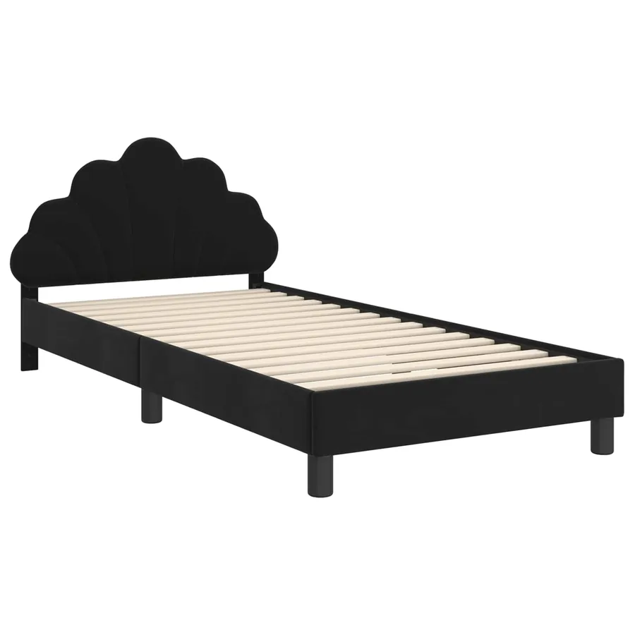 Cadre de lit pour enfants avec tête de lit Noir 80 x 200 cm - 4