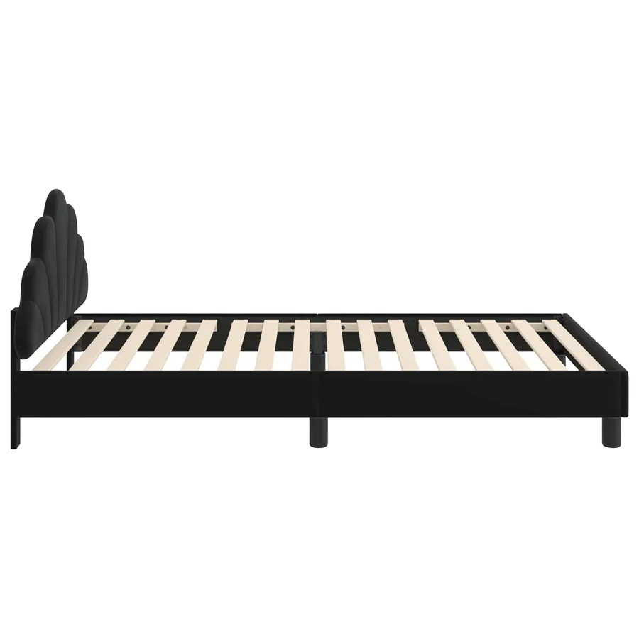 Cadre de lit pour enfants avec tête de lit Noir 80 x 200 cm - 6