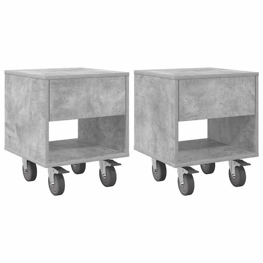 Table de chevet 2 pcs Gris béton 40,5 x 40 x 48 cm - 2