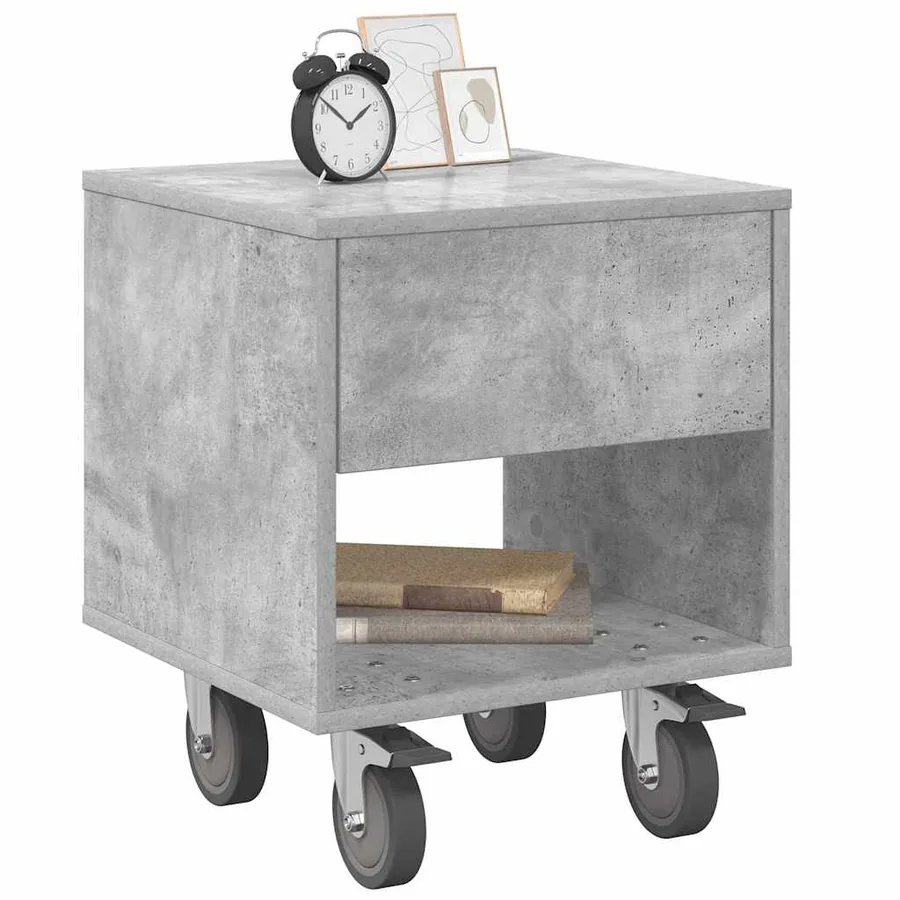 Table de chevet 2 pcs Gris béton 40,5 x 40 x 48 cm - 3
