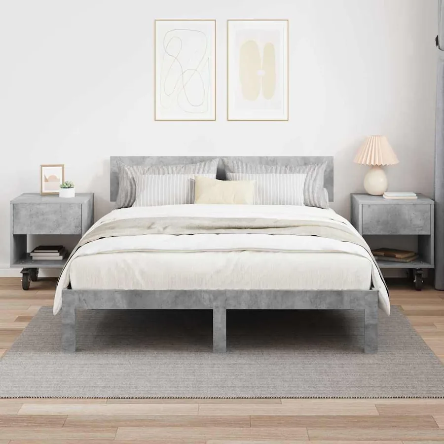 Table de chevet 2 pcs Gris béton 40,5 x 40 x 48 cm - 4