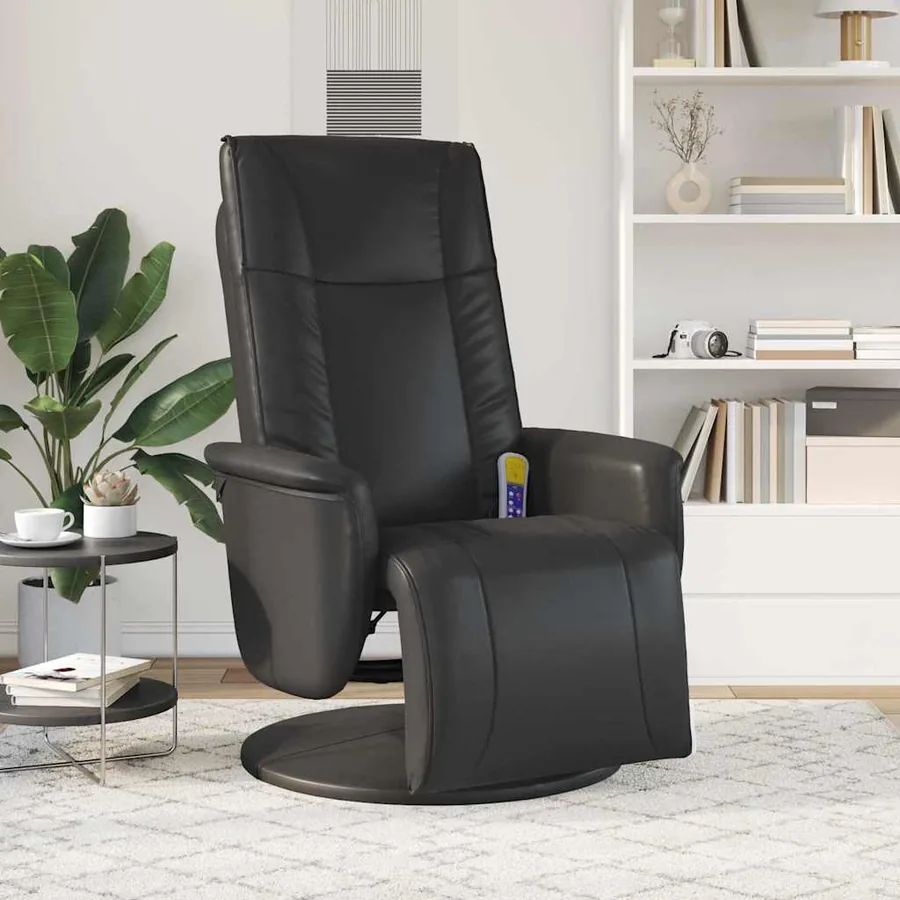 Fauteuil de massage pivotant Noir 71 x 90 x 105 cm Simili cuir - 3