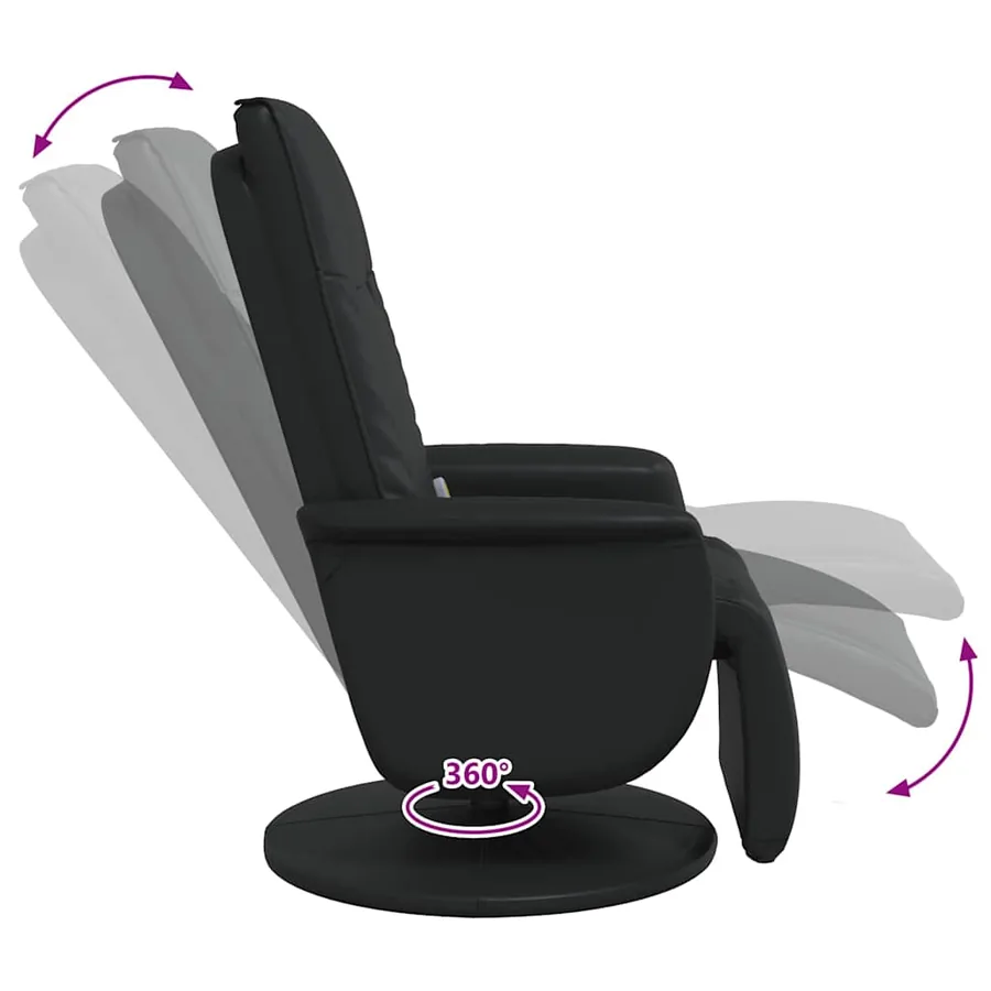 Fauteuil de massage pivotant Noir 71 x 90 x 105 cm Simili cuir - 8