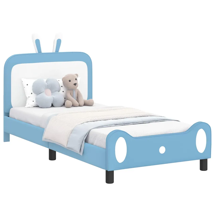 Cadre de lit pour enfants avec tête de lit Bleu 90 x 200 cm PU - 2