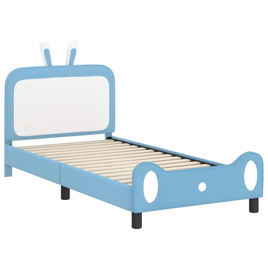Cadre de lit pour enfants avec tête de lit Bleu 90 x 200 cm PU - 4