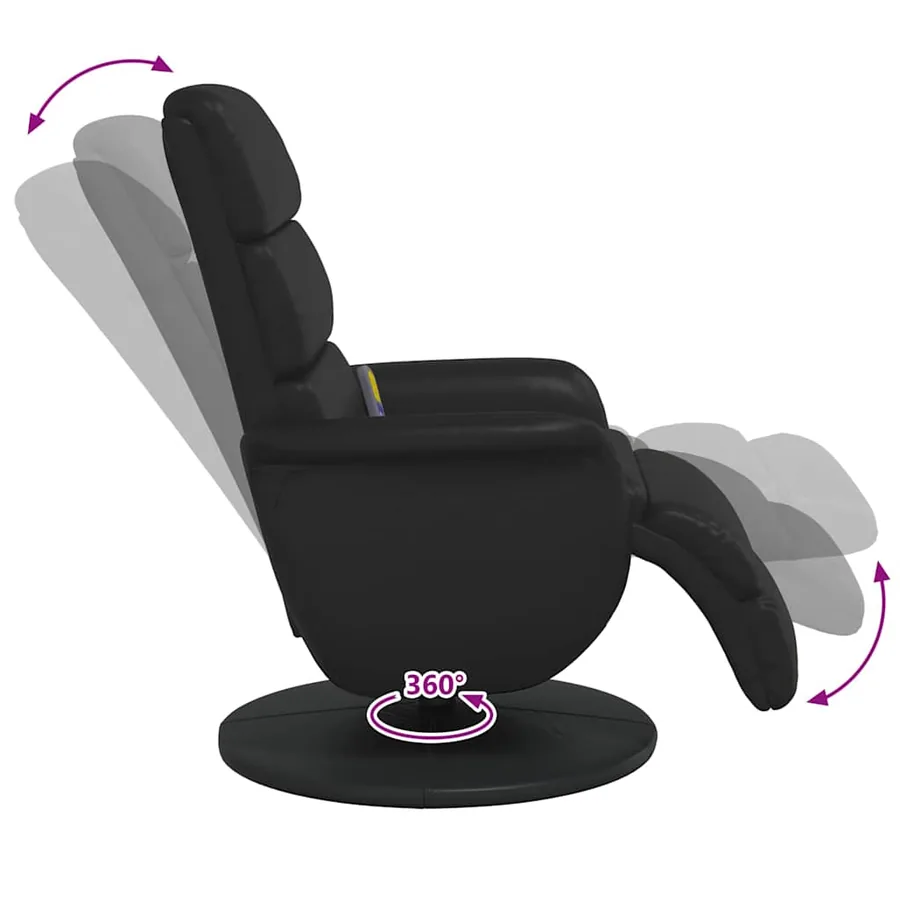 Fauteuil de massage inclinable Noir 71 x 98 x 106 cm - 8