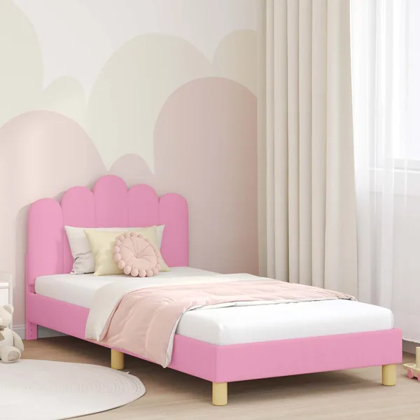 Cadre de lit pour enfants avec tête de lit Rose 90 x 190 cm