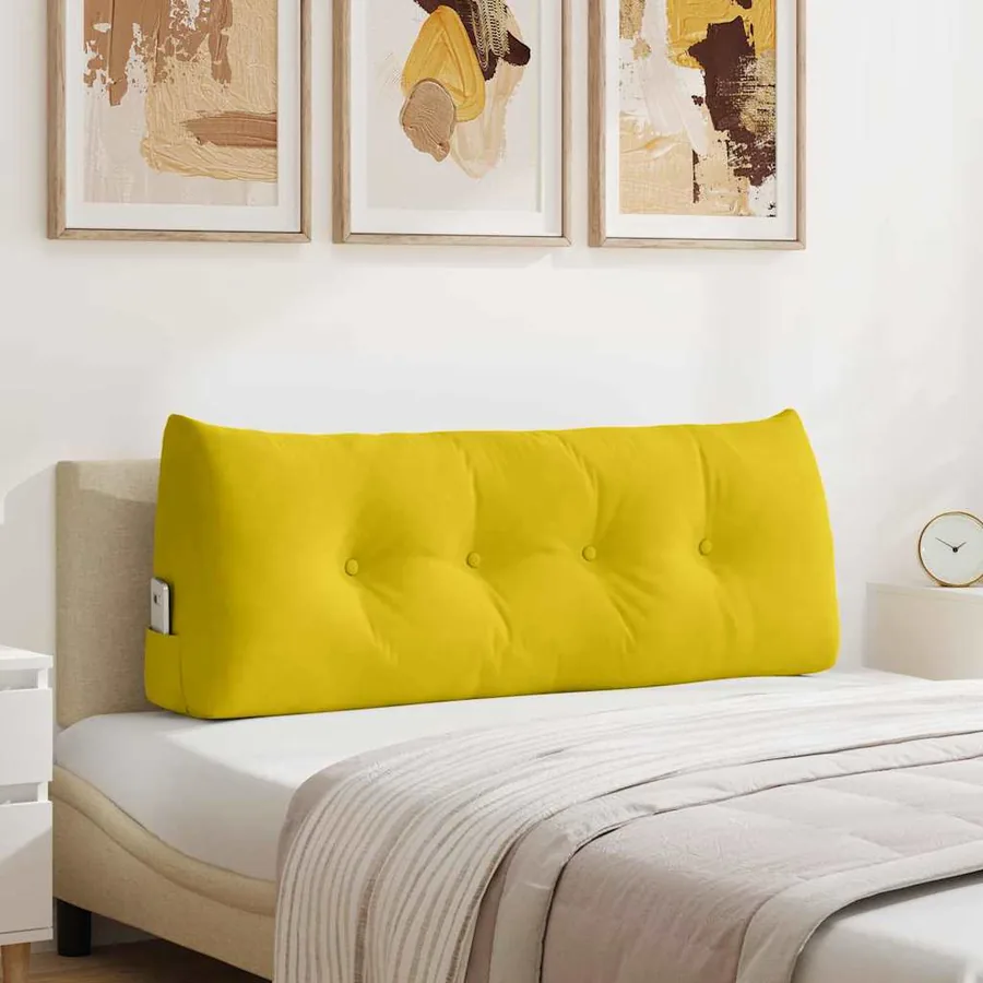 Coussin de Dos Jaune 120 x 24 x 50 cm Velours