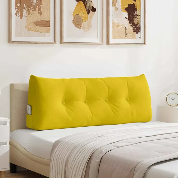 Coussin de Dos Jaune 120 x 24 x 50 cm Velours