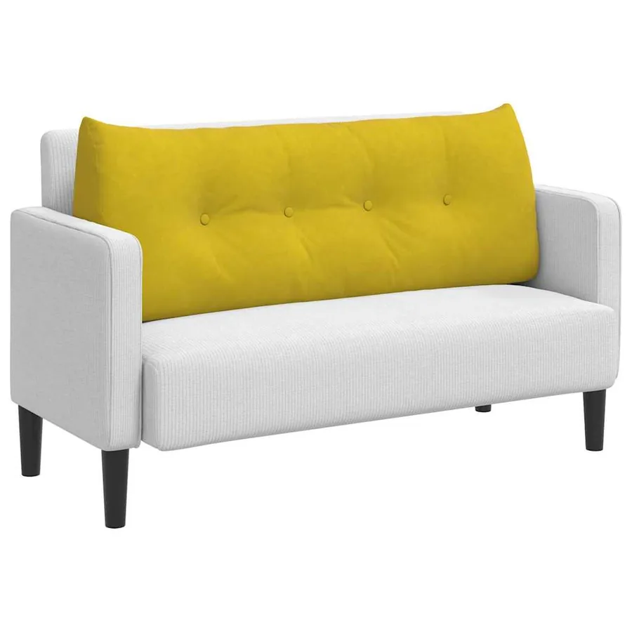 Coussin de Dos Jaune 120 x 24 x 50 cm Velours - 3