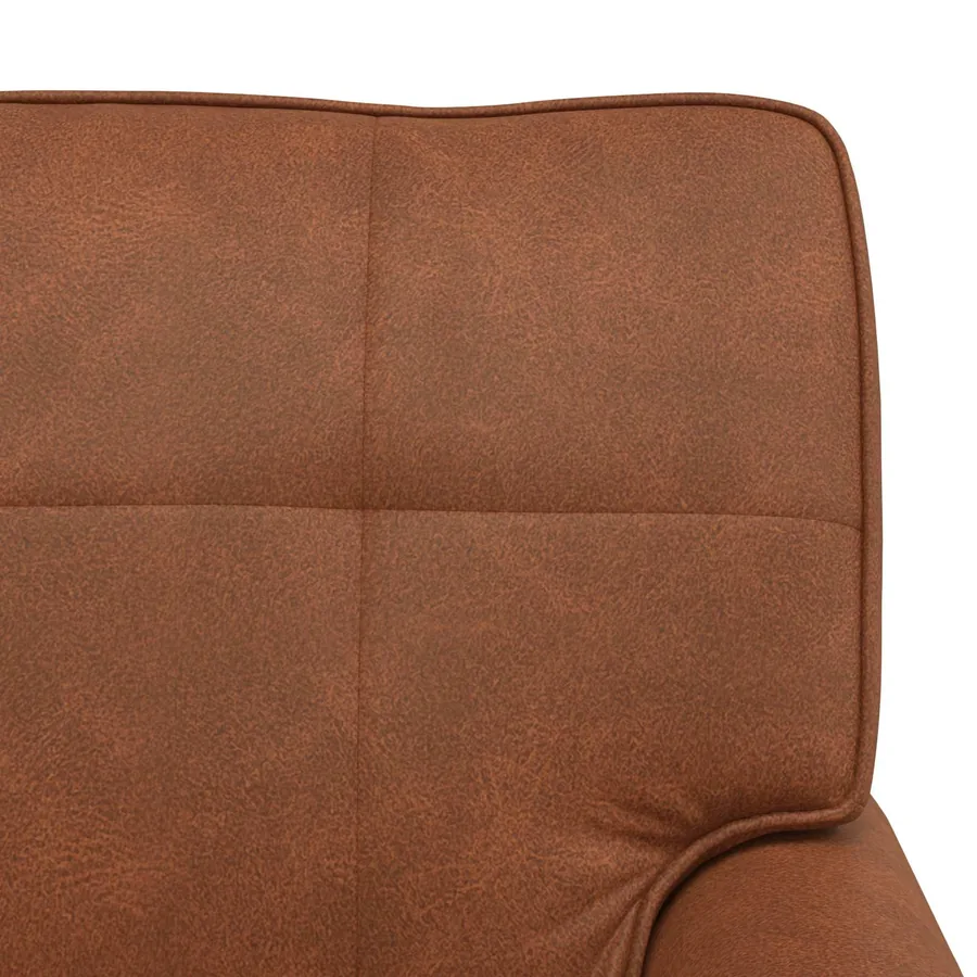 Chaise longue avec coussin Marron 91 x 157 x 91 cm Simili cuir - 9