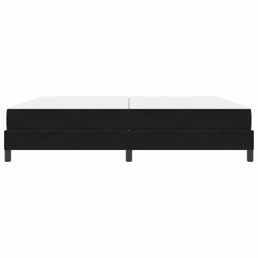 Lit à ressorts avec matelas Noir 200 x 220 cm tissu - 5