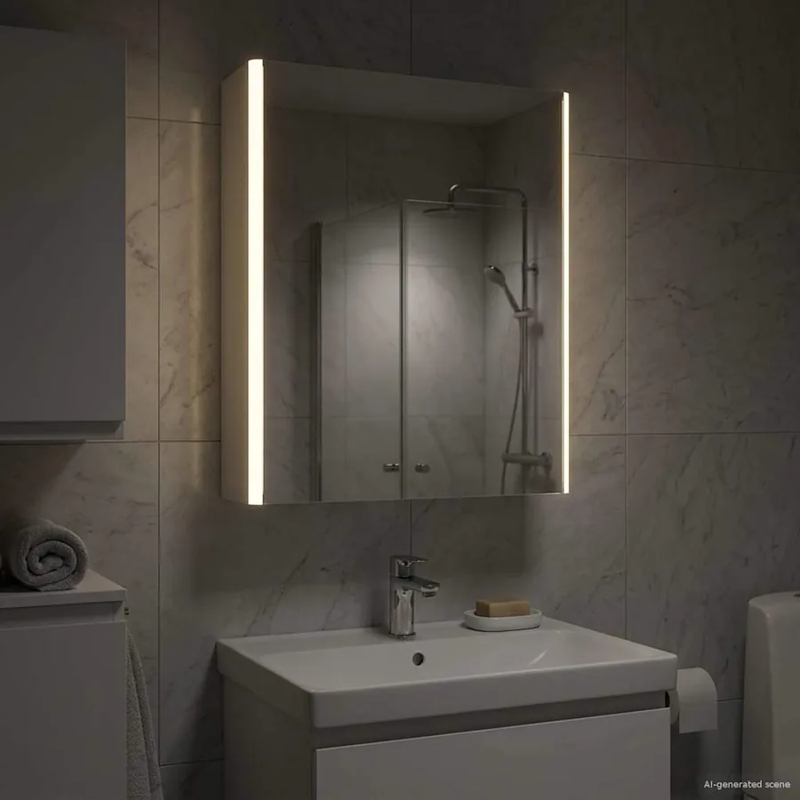 Armoire Miroir de Salle de Bain Blanc 53,5 x 15,5 x 70 cm