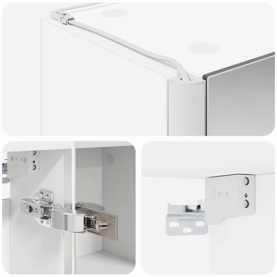 Armoire Miroir de Salle de Bain Blanc 53,5 x 15,5 x 70 cm - 10