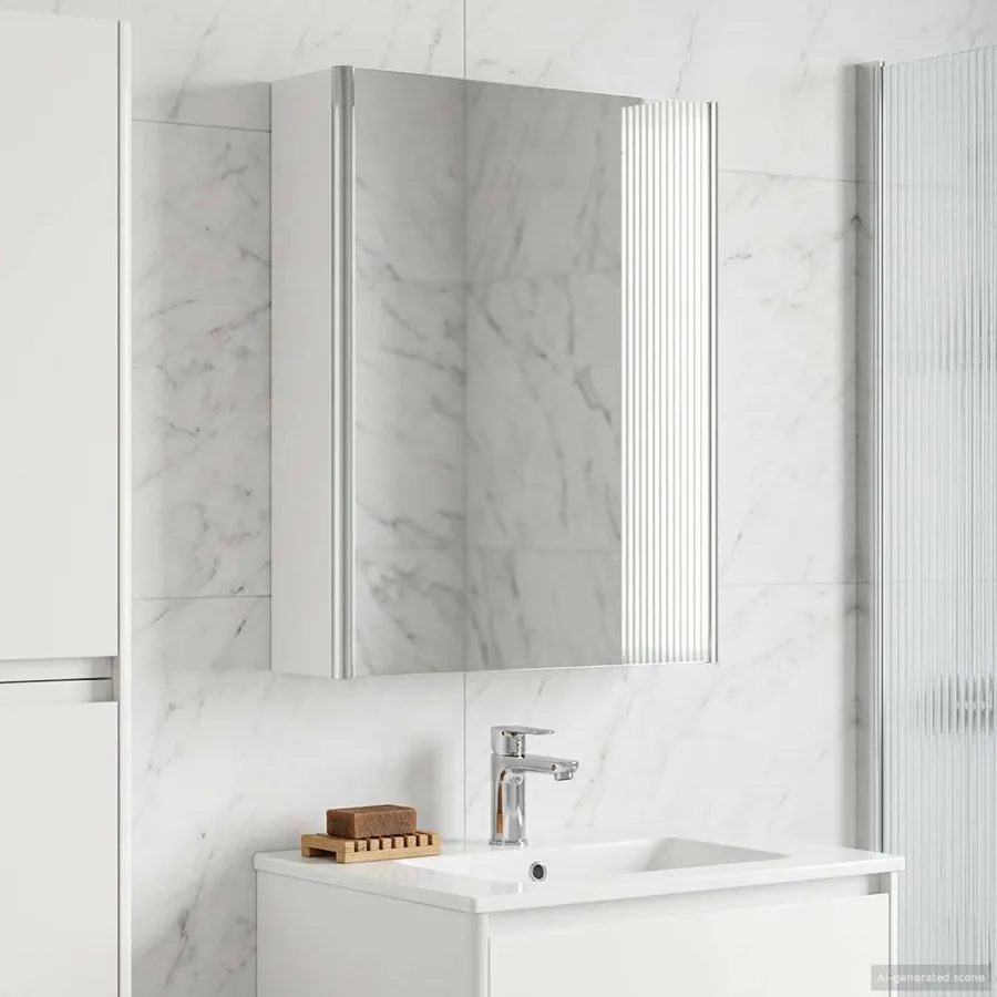 Armoire Miroir de Salle de Bain Blanc 53,5 x 15,5 x 70 cm - 4
