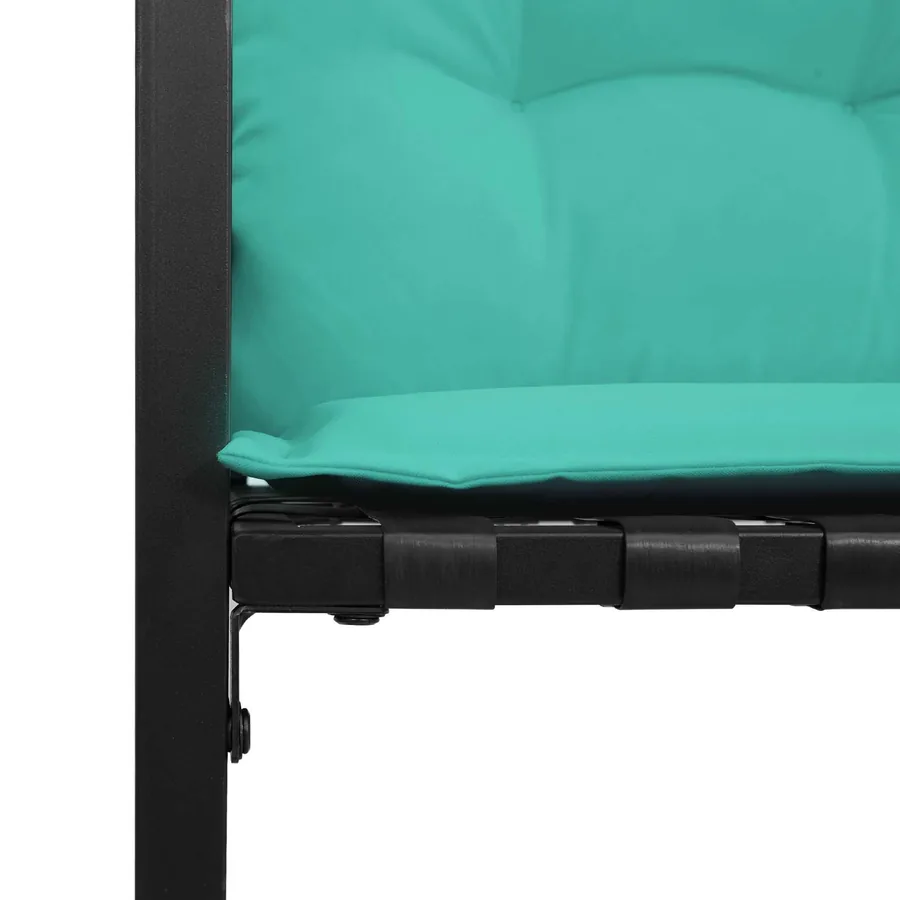 Banc à couches en bois avec coussin Turquoise 114 x 55 x 77 cm - 7