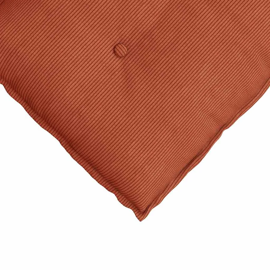Coussin de Dos Rouge orange 50 x 45 cm Tissu en velours côtelé - 7