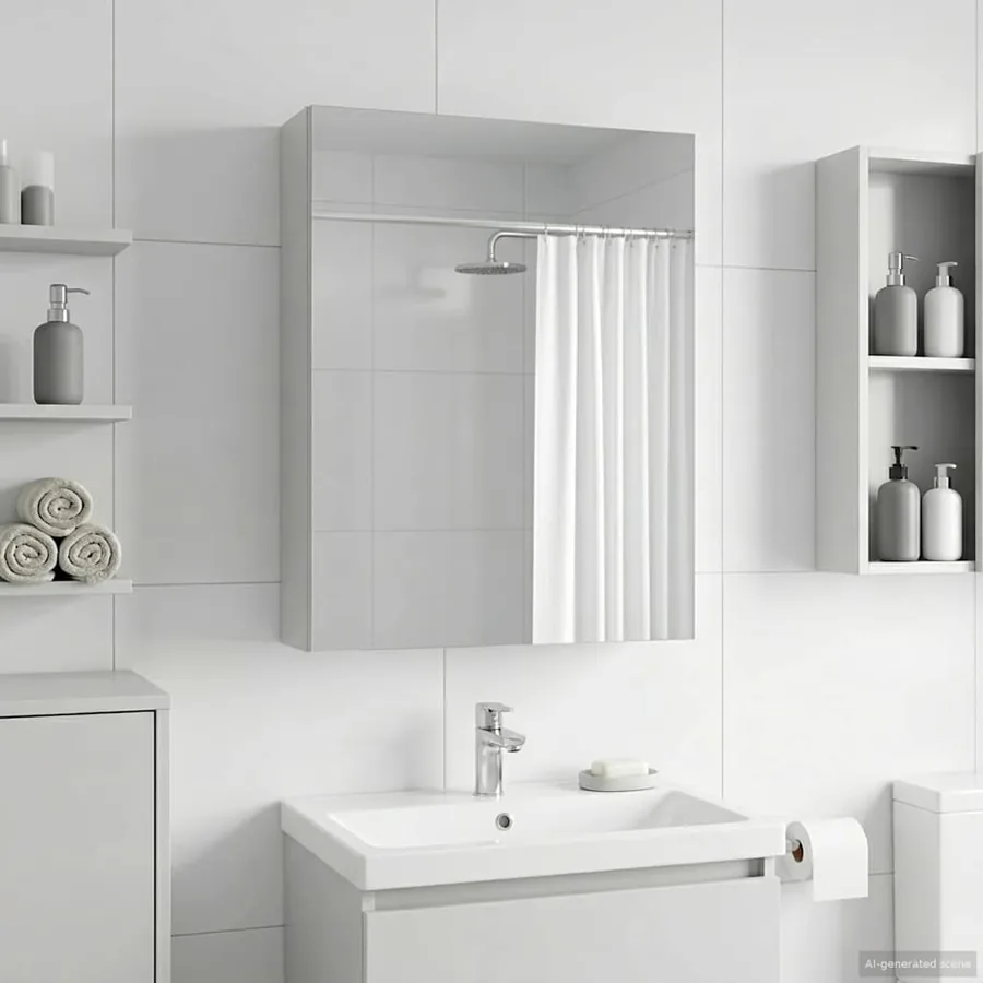Armoire Miroir de Salle de Bain Blanc 50 x 14,5 x 70 cm