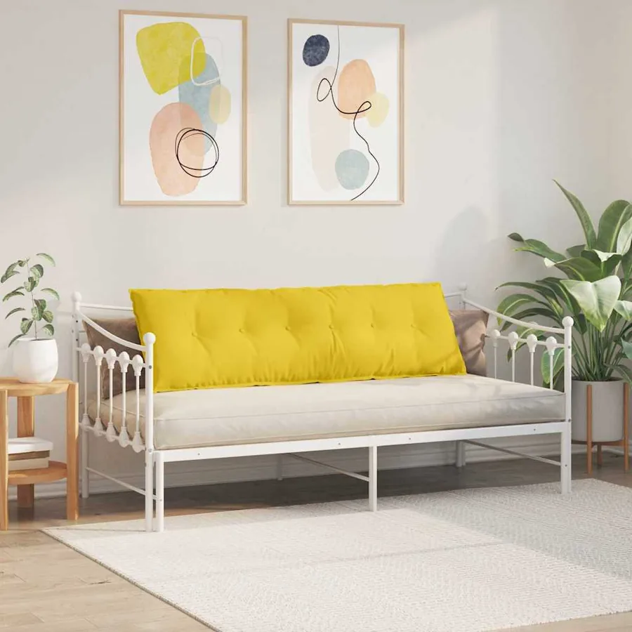 Coussin de Dos Jaune clair 160 x 19 x 50 cm tissu - 4