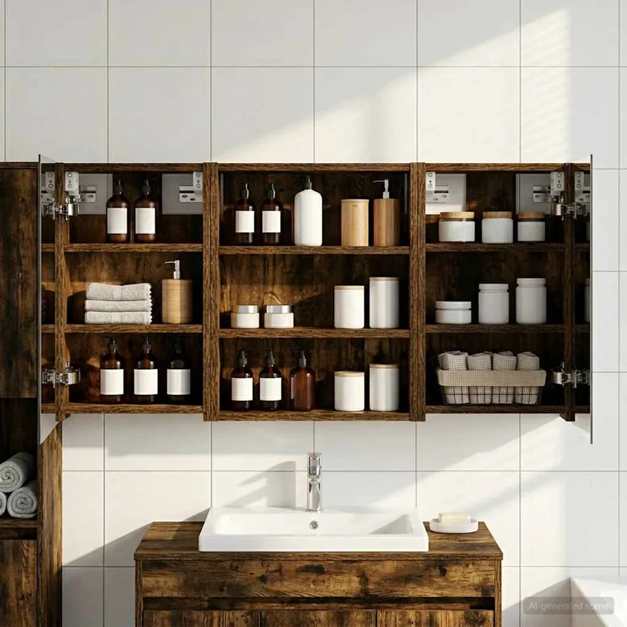 Ensemble de Meubles de Salle de Bain 3 pcs 100 x 10,5 x 50 cm - 4