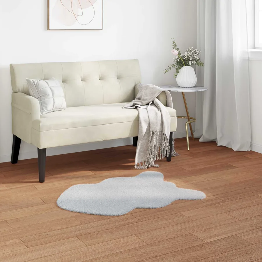 Tapis antidérapant en fausse de lapin OLITE Gris 50 x 80 cm