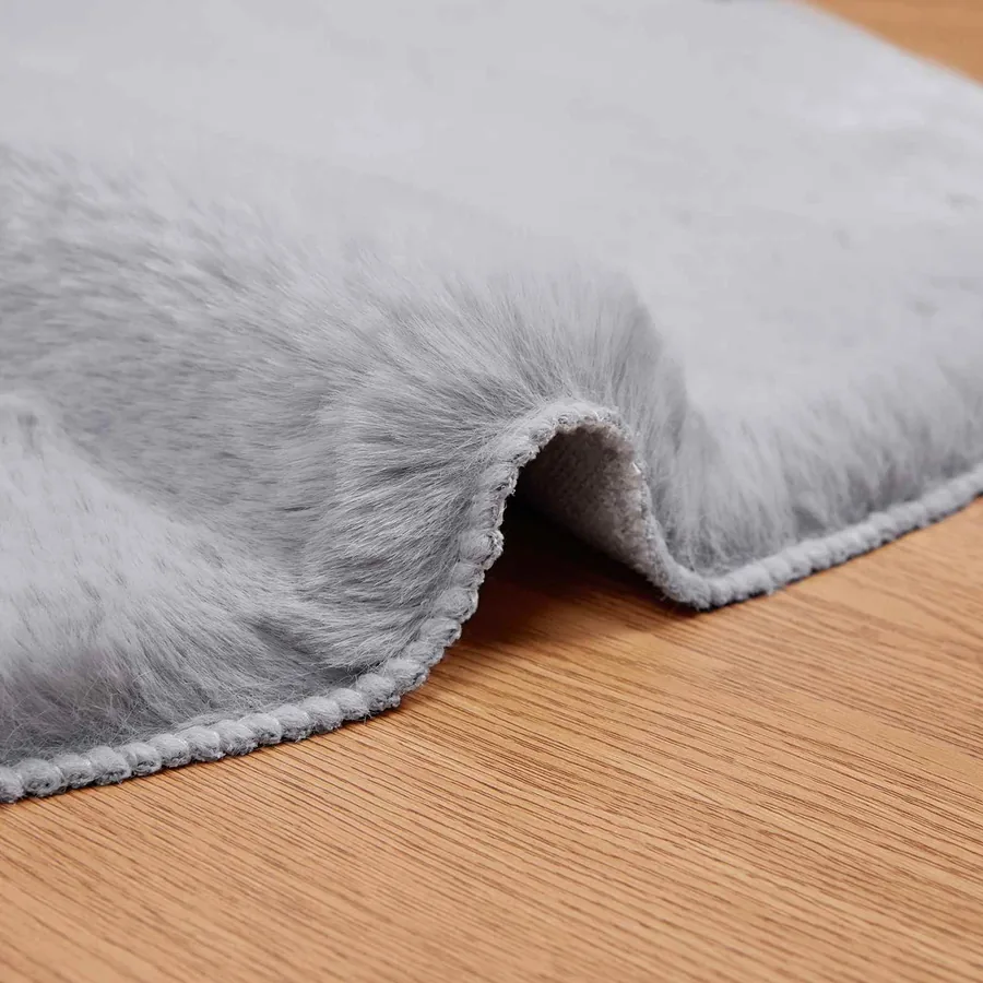 Tapis antidérapant en fausse de lapin OLITE Gris 50 x 80 cm - 5