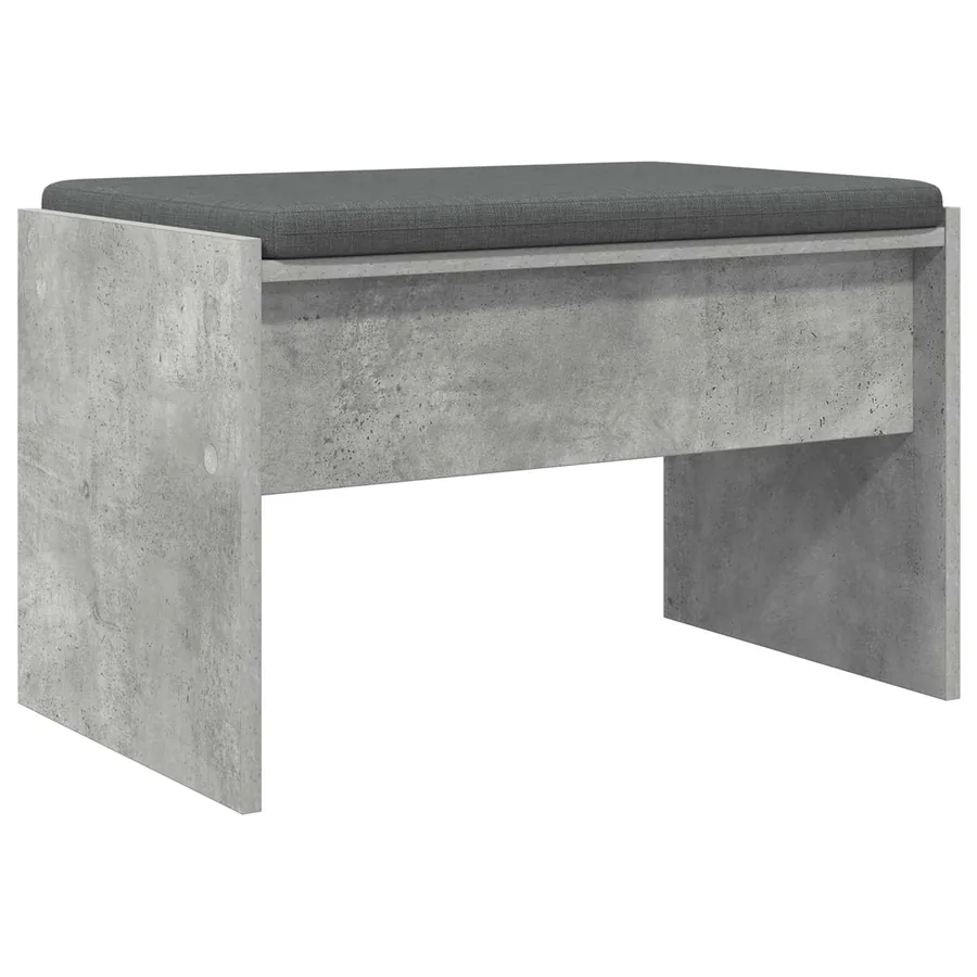 Banc d'entrée avec coussin Gris béton 63 x 38 x 40 cm - 2