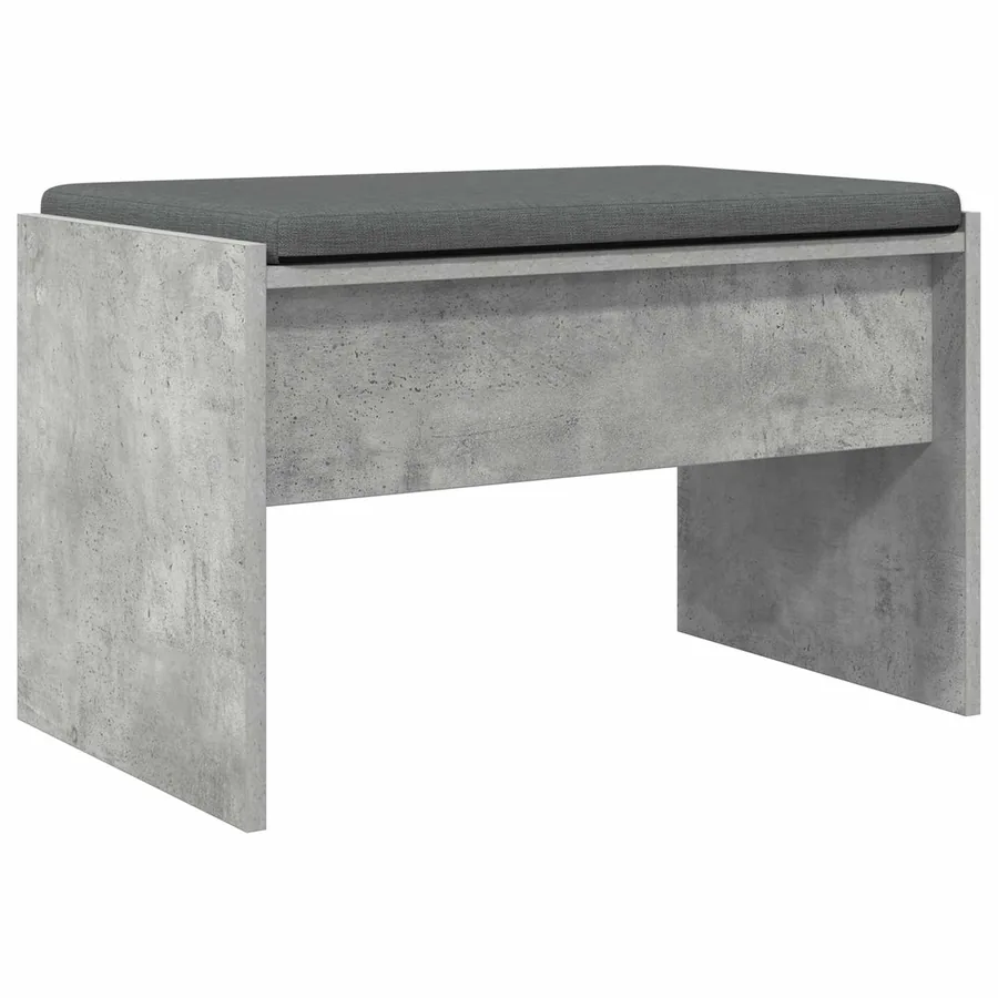 Banc d'entrée avec coussin Gris béton 63 x 38 x 40 cm - 7