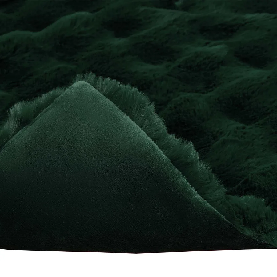 Couverture antidérapante en fausse de lapin Olite Vert foncé - 7