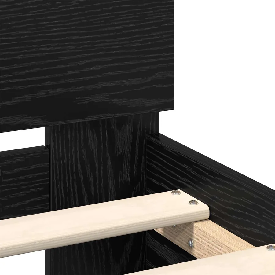 Cadre de lit Chêne noir 140 x 200 cm Bois d'ingénierie - 7