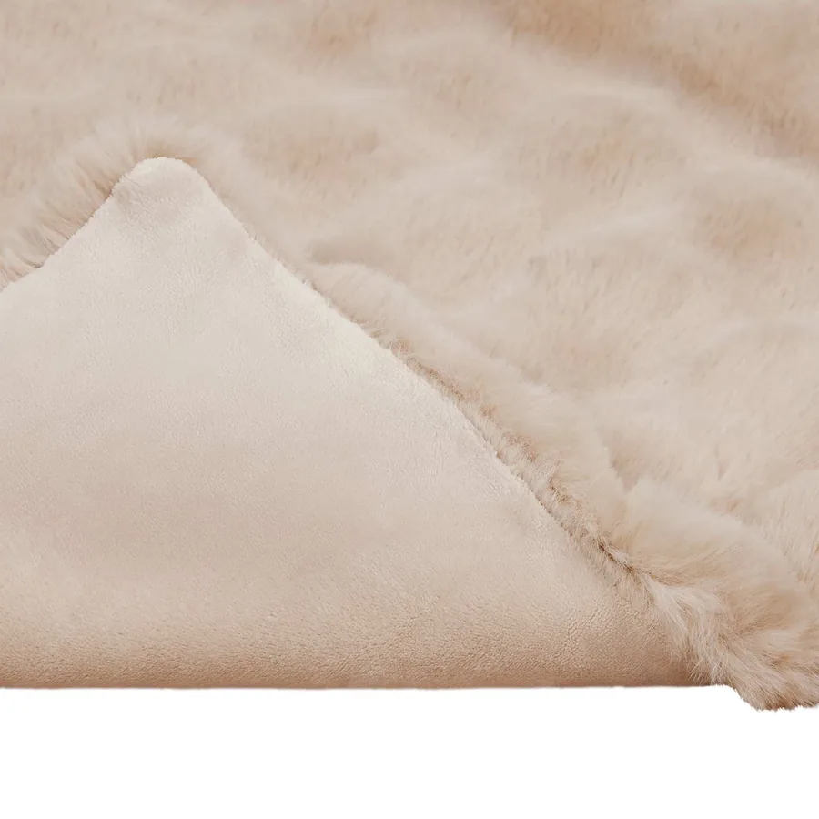 Couverture antidérapante en fausse de lapin Olite Beige - 7