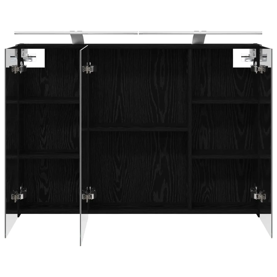 Armoire Miroir de Salle de Bain Chêne noir 100 x 14,5 x 70 cm - 7