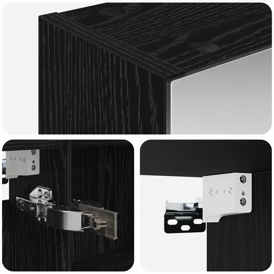 Armoire Miroir de Salle de Bain Chêne noir 100 x 14,5 x 70 cm - 8