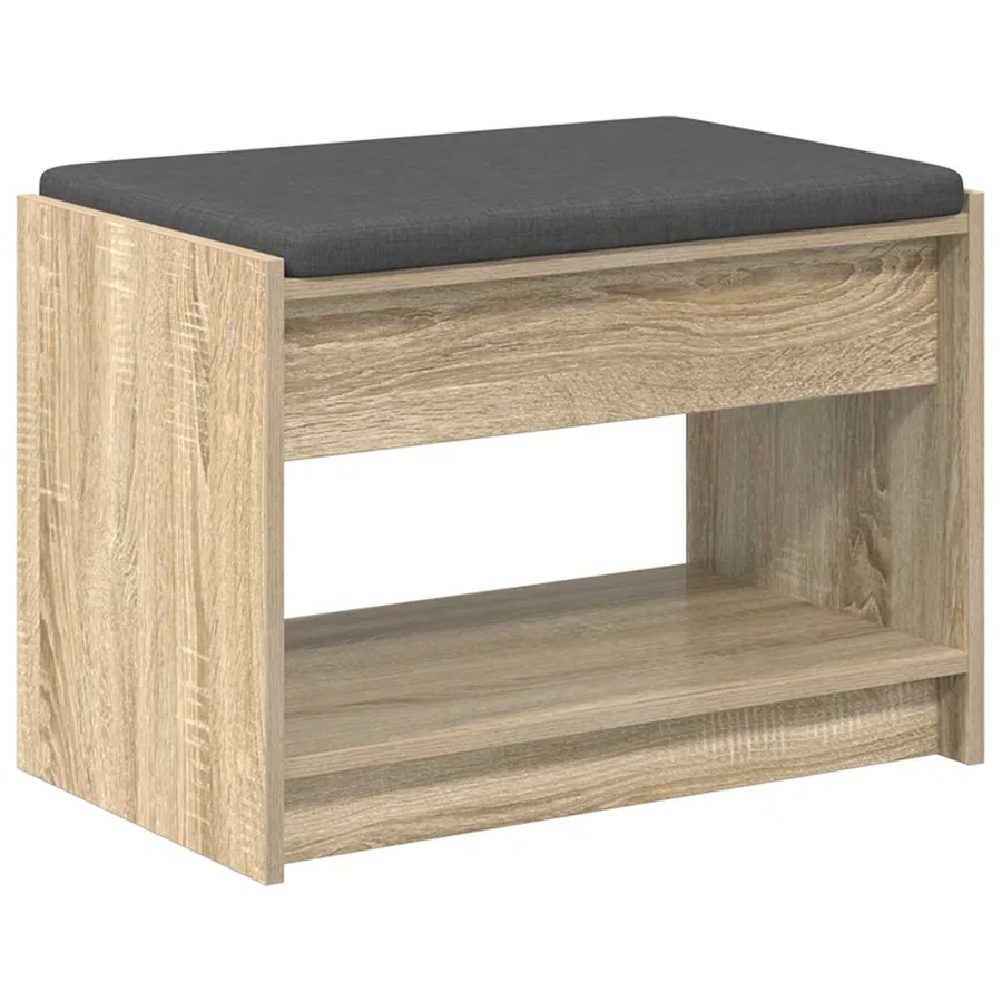 Banc d'entrée avec coussin Chêne Sonoma 63 x 38 x 45 cm - 2