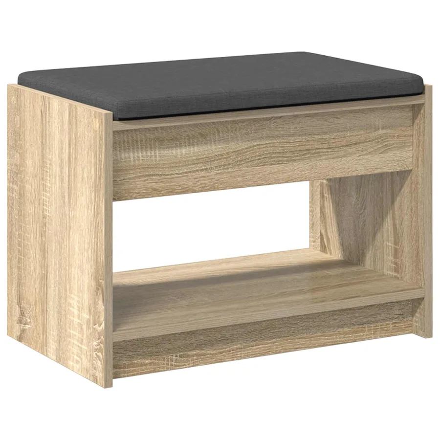 Banc d'entrée avec coussin Chêne Sonoma 63 x 38 x 45 cm - 7