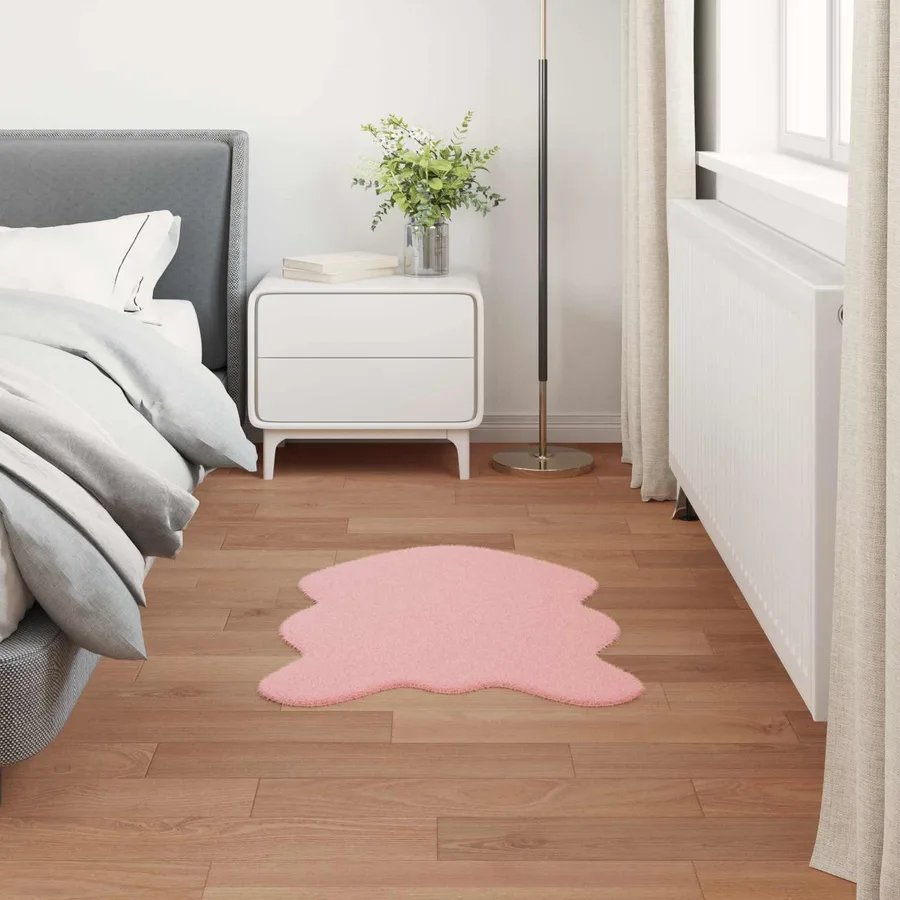 Tapis antidérapant en fausse de lapin OLITE Rose 80 x 120 cm - 3