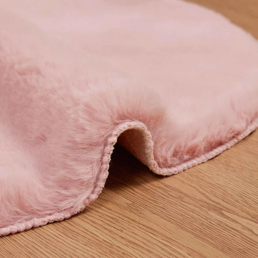 Tapis antidérapant en fausse de lapin OLITE Rose 80 x 120 cm - 4