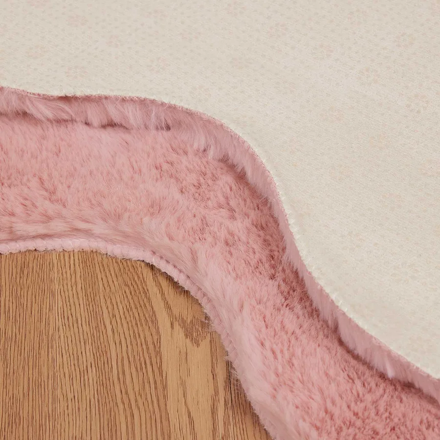 Tapis antidérapant en fausse de lapin OLITE Rose 80 x 120 cm - 7