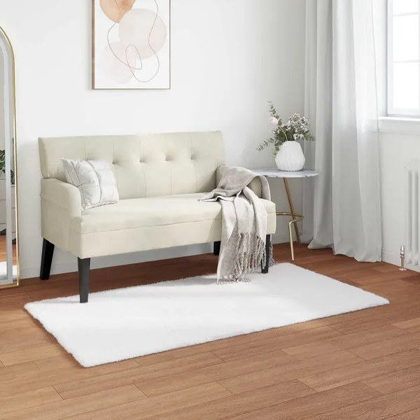 Tapis antidérapant en fausse de lapin OLITE Blanc 60 x 110 cm