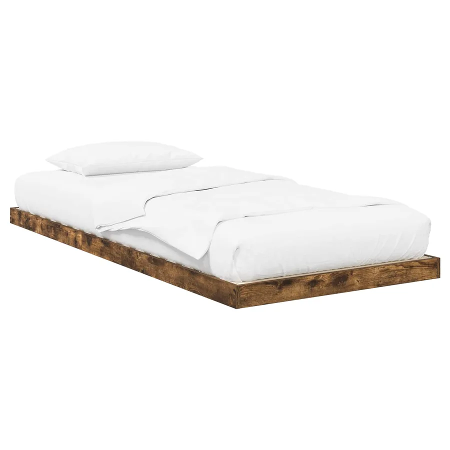 Cadre de lit surélevé Chêne fumé 90 x 190 cm Bois d'ingénierie - 2