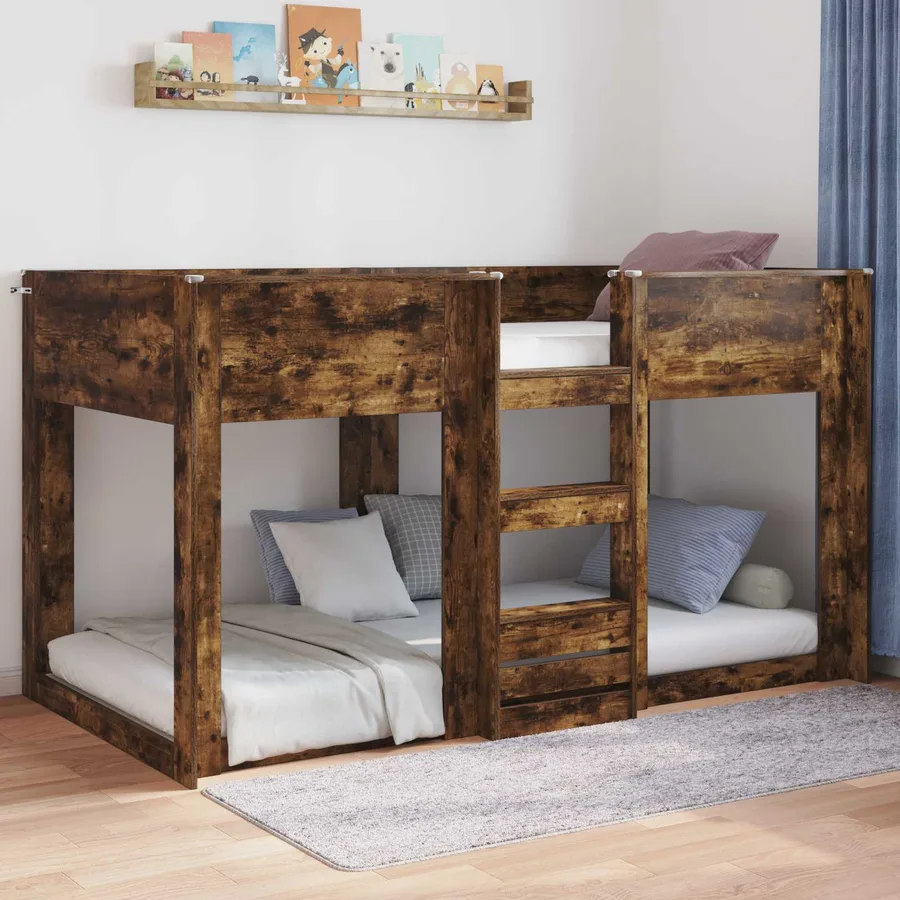 Cadre de lit surélevé Chêne fumé 90 x 190 cm Bois d'ingénierie - 4