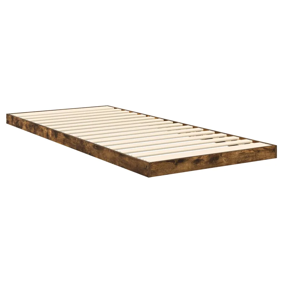 Cadre de lit surélevé Chêne fumé 90 x 190 cm Bois d'ingénierie - 5