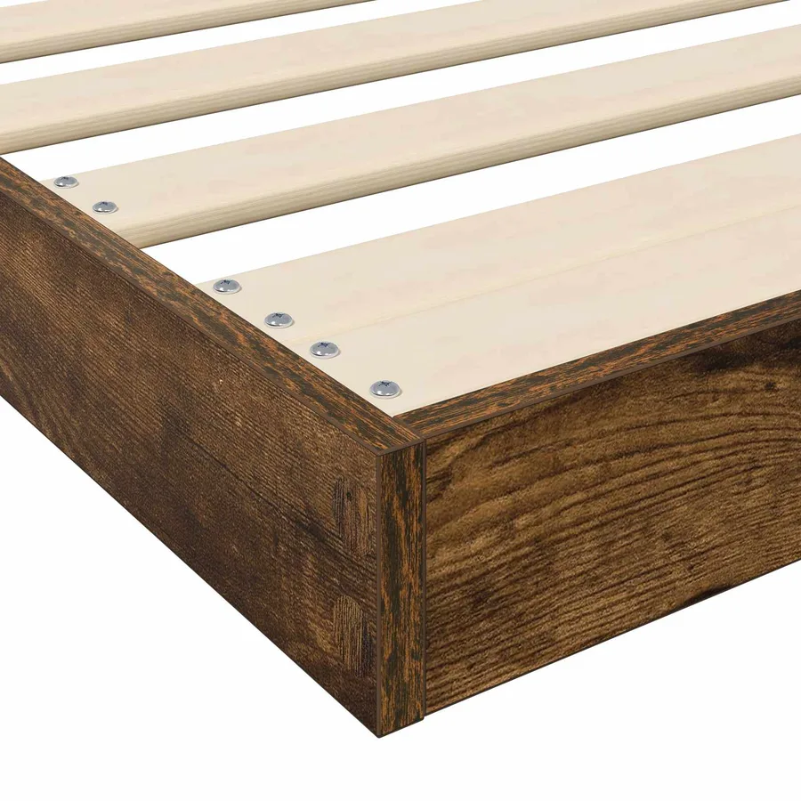Cadre de lit surélevé Chêne fumé 90 x 190 cm Bois d'ingénierie - 9
