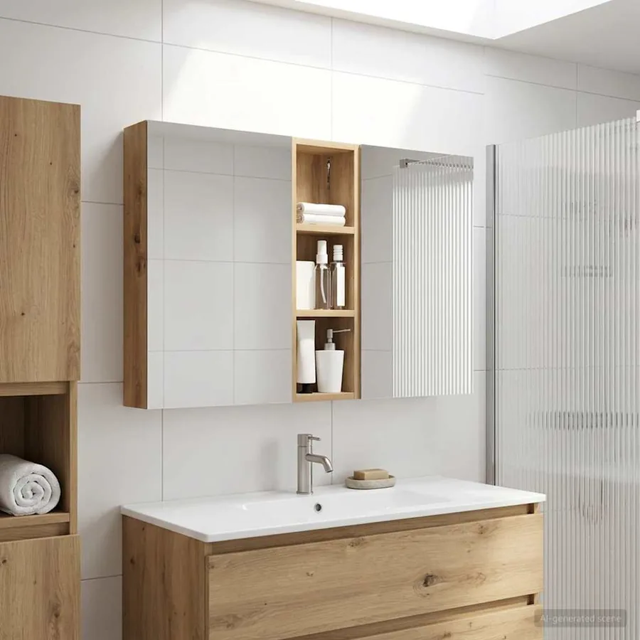 Ensemble de Meubles de Salle de Bain 3 pc 100 x 10,5 x 60,5 cm