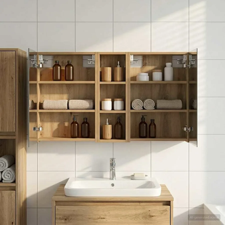 Ensemble de Meubles de Salle de Bain 3 pc 100 x 10,5 x 60,5 cm - 4