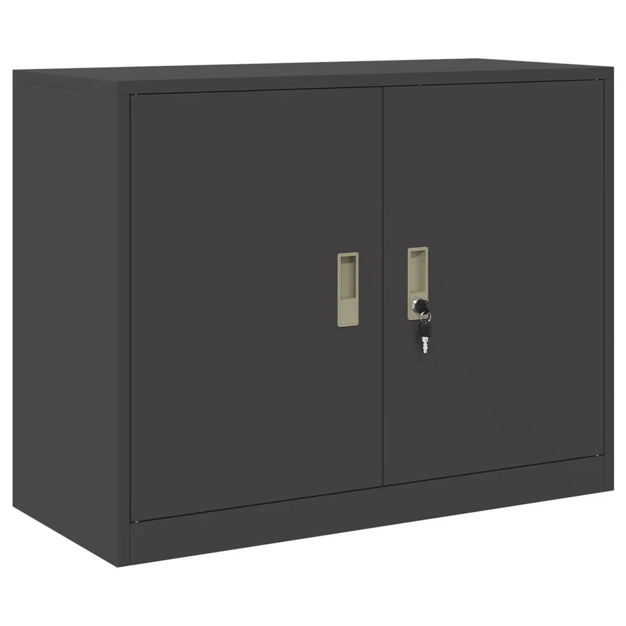Armoire de rangement Noir 90 x 40 x 70 cm Acier - 2