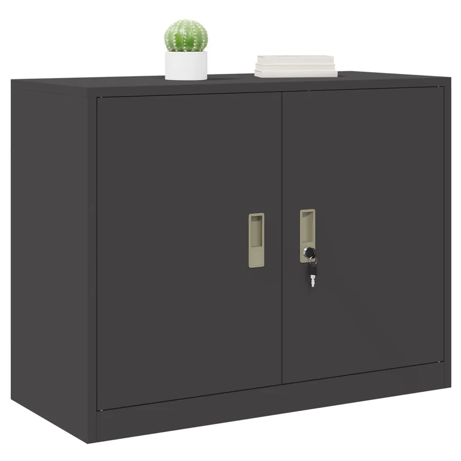 Armoire de rangement Noir 90 x 40 x 70 cm Acier - 3