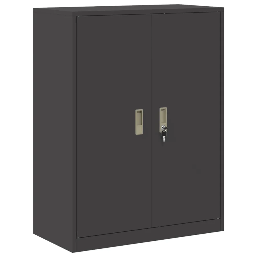 Armoire de rangement Noir 80 x 40 x 105 cm Acier - 2