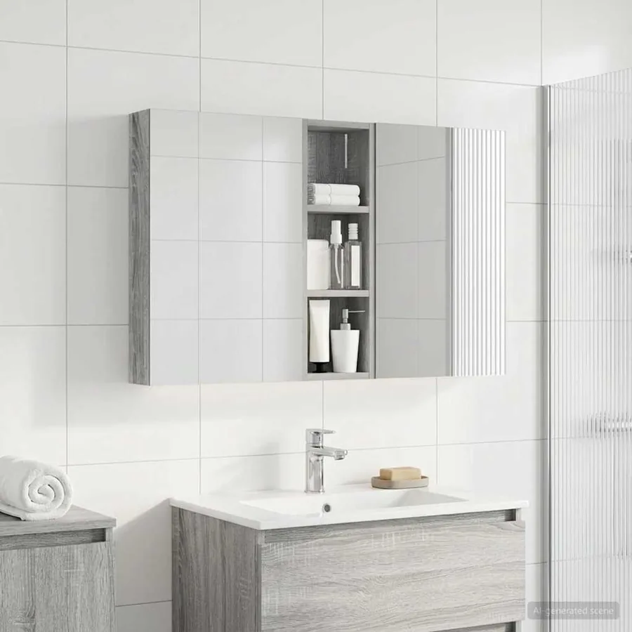Ensemble de Meubles de Salle de Bain 3 pcs 100 x 10,5 x 60,5 cm - 4