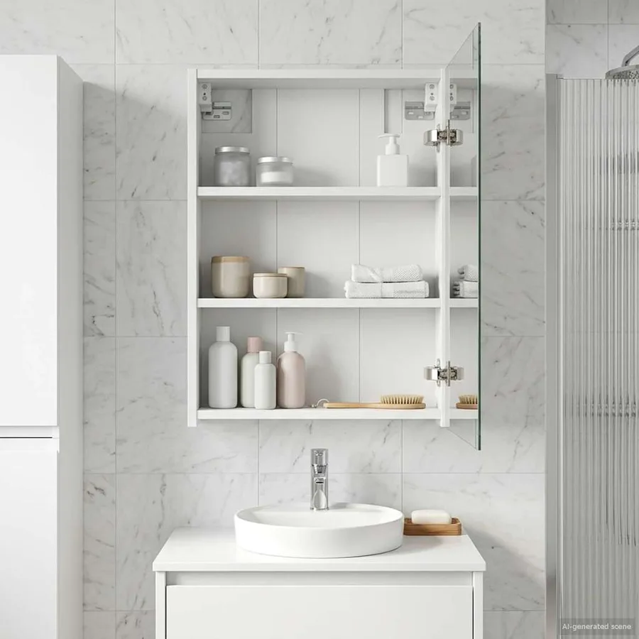 Armoire Miroir de Salle de Bain Blanc 43 x 16 x 62.5 cm - 4